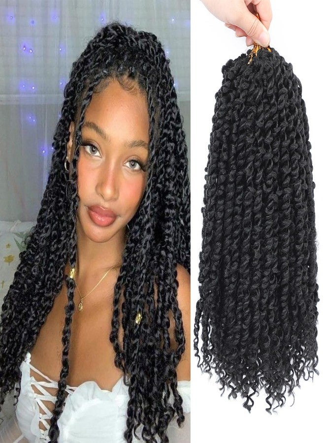 NAYOO Passion Twist Hair - 8 Packs 16 Inch Water Wave Crochet Hair,Passion Twist Crochet Hair For Women Long Passion Twists Synthetic Braiding Hair Extensions(16 Inch 8 Packs,1B) - Image 1